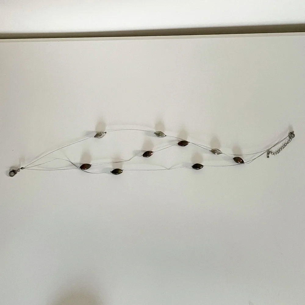 Mixed Metal Stone Layered Necklace